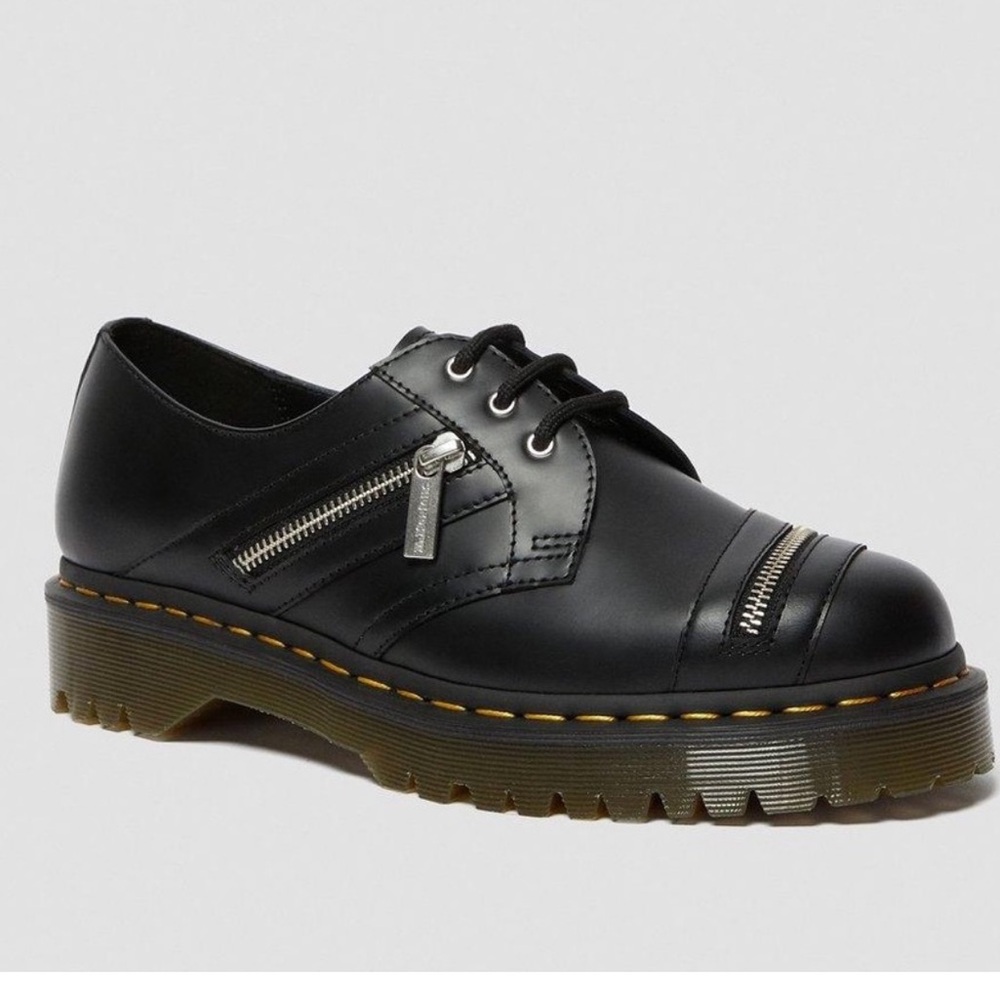 Dr. Martens 1461 Bex Zip Black Leather Oxfords Shoes